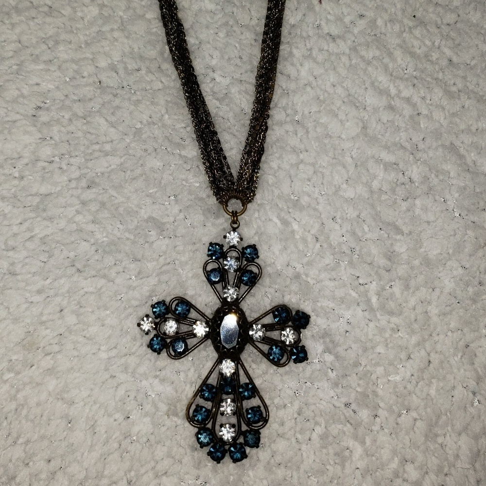 Beautiful Gemstone Cross Necklace